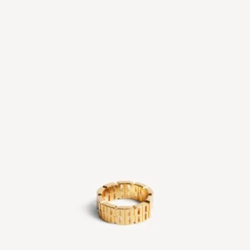 Anel nano mini link para mulher em ouro brilhante