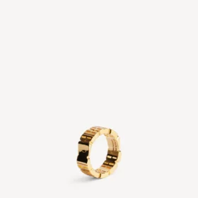 Anel nano mini link para mulher em ouro brilhante