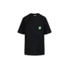 B Camiseta de manga curta preta com logótipo «Alphabet» ecológico em verde 594599THV631000