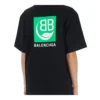 B Camiseta de manga curta preta com logótipo «Alphabet» ecológico em verde 594599THV631000