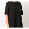 B Camiseta de manga curta preta com logótipo «Alphabet» ecológico em verde 594599THV631000
