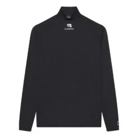 Balenciaga FW21 Alphabet de manga comprida para homem, Preto 661749444B81077