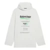 Balenciaga FW21 para homem, com logótipo e estampado alfabético, corte largo, branco 662424TKVF89085