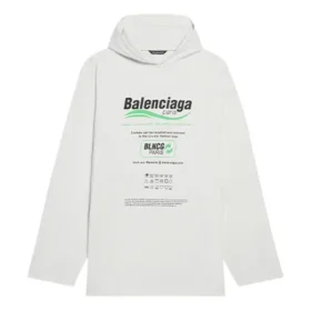 Balenciaga FW21 para homem, com logótipo e estampado alfabético, corte largo, branco 662424TKVF89085