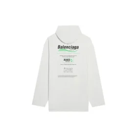 Balenciaga FW21 para homem, com logótipo e estampado alfabético, corte largo, branco 662424TKVF89085