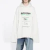 Balenciaga FW21 para homem, com logótipo e estampado alfabético, corte largo, branco 662424TKVF89085