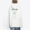 Balenciaga FW21 para homem, com logótipo e estampado alfabético, corte largo, branco 662424TKVF89085