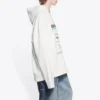 Balenciaga FW21 para homem, com logótipo e estampado alfabético, corte largo, branco 662424TKVF89085