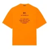 Balenciaga FW21 para homem HI MY NAME IS WIDE FIT com estampado alfabético, malha retro, manga curta, laranja 661715TKVH57513