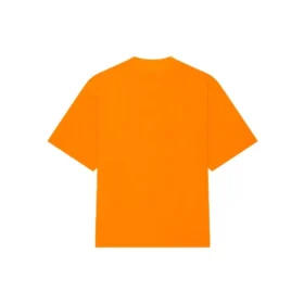 Balenciaga FW21 para homem HI MY NAME IS WIDE FIT com estampado alfabético, malha retro, manga curta, laranja 661715TKVH57513