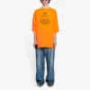 Balenciaga FW21 para homem HI MY NAME IS WIDE FIT com estampado alfabético, malha retro, manga curta, laranja 661715TKVH57513