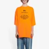 Balenciaga FW21 para homem HI MY NAME IS WIDE FIT com estampado alfabético, malha retro, manga curta, laranja 661715TKVH57513
