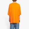Balenciaga FW21 para homem HI MY NAME IS WIDE FIT com estampado alfabético, malha retro, manga curta, laranja 661715TKVH57513