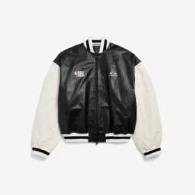 Balenciaga | Jaqueta universitária em colaboração com a NBA em preto/branco