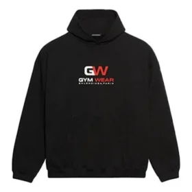 Balenciaga para homem, clássico largo com estampado alfabético, preto 620973TIVD41000