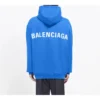 Balenciaga para homem com logótipo nas costas e estampado alfabético, azul, 570811THV798077