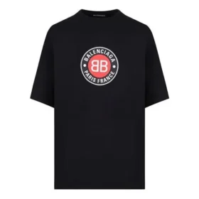 Balenciaga para homem, manga curta, com estampado BLogo, preta 612966TJVD61000