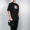 Balenciaga para homem, manga curta, com estampado BLogo, preta 612966TJVD61000