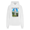 Balenciaga para homem, padrão paisagem, corte largo, branco, 641679TJVH99000