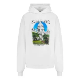 Balenciaga para homem, padrão paisagem, corte largo, branco, 641679TJVH99000