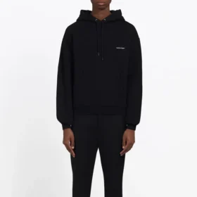 Balenciaga para homem, peito branco e preto, logótipo pequeno, preto, 556145TYK271000