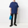 Balenciaga para homem, Political Campaign, versão grande, manga curta, azul-marinho 641675TIV521195