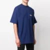 Balenciaga para homem, Political Campaign, versão grande, manga curta, azul-marinho 641675TIV521195