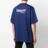 Balenciaga para homem, Political Campaign, versão grande, manga curta, azul-marinho 641675TIV521195