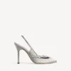 Balenciaga para mulher | Slingback Manolo Blahnik em cinzento plume