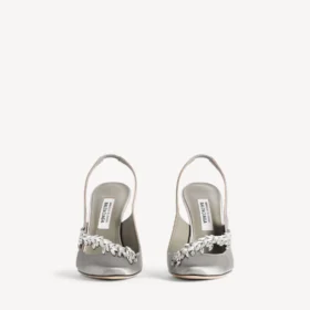 Balenciaga para mulher | Slingback Manolo Blahnik em cinzento plume