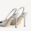 Balenciaga para mulher | Slingback Manolo Blahnik em cinzento plume