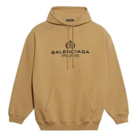 Balenciaga Paris para homem, camisola com estampado de louro em tecido polar, cáqui 570811TIV259605