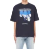 Balenciaga Speed Hunters para homem, preto, faixa azul, manga curta, cinzento 541875TCV381055