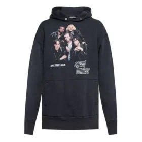 Balenciaga Speedhunters para homem, camisola com capuz e estampado Boysband, manga comprida, azul-marinho 541873TCV371055