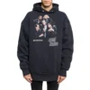 Balenciaga Speedhunters para homem, camisola com capuz e estampado Boysband, manga comprida, azul-marinho 541873TCV371055