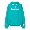 Balenciaga SS21 para homem, clássica com estampado alfabético e aberturas, azul-celeste 659403TKVB64661