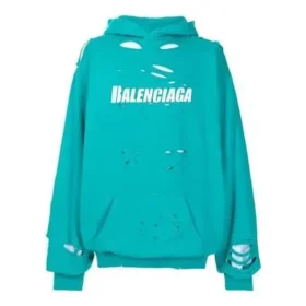Balenciaga SS21 para homem, clássica com estampado alfabético e aberturas, azul-celeste 659403TKVB64661 Balenciaga SS21 para homem, clássica com estampado alfabético e aberturas, azul-celeste 659403TKVB64661