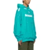 Balenciaga SS21 para homem, clássica com estampado alfabético e aberturas, azul-celeste 659403TKVB64661