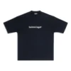 Balenciaga SS21 para homem, manga curta com logótipo estampado, preto 612966TIV541070