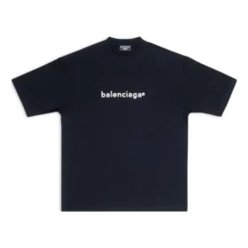 Balenciaga SS21 para homem, manga curta com logótipo estampado, preto 612966TIV541070