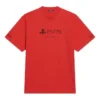 Balenciaga x PlayStation Colaboração FW21 PS5 Padrão Geométrico Alfabético Estampado, Manga Curta, Unissexo, Vermelho 651795TKVF36552