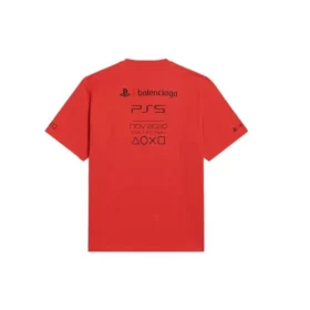 Balenciaga x PlayStation Colaboração FW21 PS5 Padrão Geométrico Alfabético Estampado, Manga Curta, Unissexo, Vermelho 651795TKVF36552 Balenciaga x PlayStation Colaboração FW21 PS5 Padrão Geométrico Alfabético Estampado, Manga Curta, Unissexo, Vermelho 651795TKVF36552