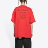 Balenciaga x PlayStation Colaboração FW21 PS5 Padrão Geométrico Alfabético Estampado, Manga Curta, Unissexo, Vermelho 651795TKVF36552