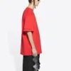 Balenciaga x PlayStation Colaboração FW21 PS5 Padrão Geométrico Alfabético Estampado, Manga Curta, Unissexo, Vermelho 651795TKVF36552
