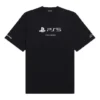 Balenciaga x PlayStation: Colaboração PS5 com padrão geométrico alfabético, manga curta, unissexo, preto 651795TKVF31070