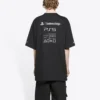 Balenciaga x PlayStation: Colaboração PS5 com padrão geométrico alfabético, manga curta, unissexo, preto 651795TKVF31070