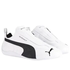 Balenciaga x Puma Speedcat em couro «Branco Preto» 847148WSDSB9010