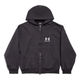 Balenciaga x Under Armour Hoodie com capuz e fecho «Preto Branco» 803264TRVB89034