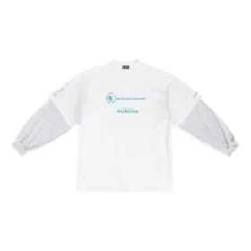 Balenciaga x WFP T-shirt com mangas duplas “Branca” 698089TMVL29086 Balenciaga x WFP T-shirt com mangas duplas “Branca” 698089TMVL29086