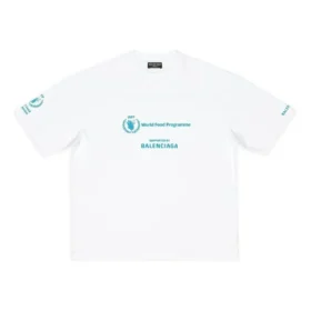 Balenciaga x WFP T-shirt, corte médio, “White” 612966TMVL29086 Balenciaga x WFP T-shirt, corte médio, “White” 612966TMVL29086
